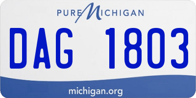 MI license plate DAG1803