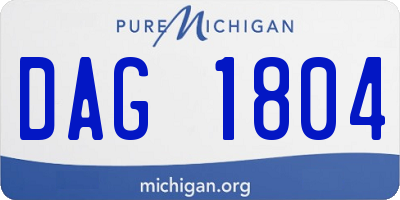 MI license plate DAG1804