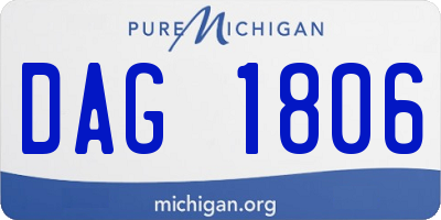 MI license plate DAG1806