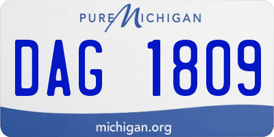 MI license plate DAG1809