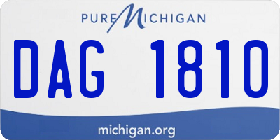MI license plate DAG1810