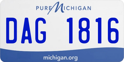 MI license plate DAG1816