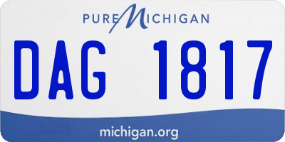 MI license plate DAG1817