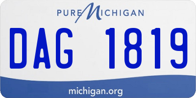MI license plate DAG1819