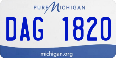 MI license plate DAG1820