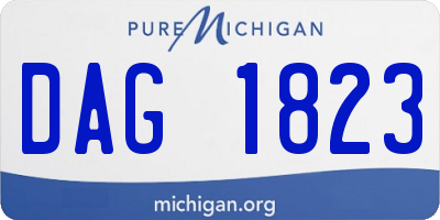MI license plate DAG1823