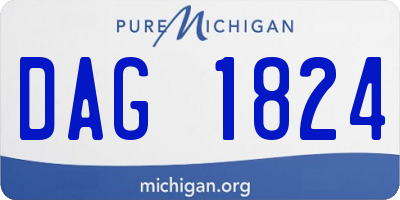 MI license plate DAG1824