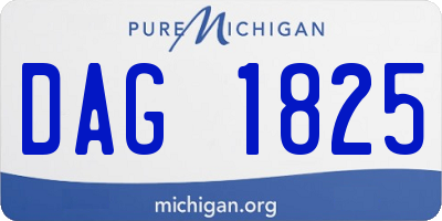 MI license plate DAG1825