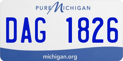 MI license plate DAG1826