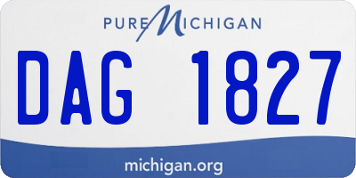 MI license plate DAG1827