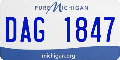 MI license plate DAG1847