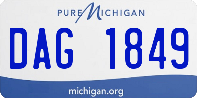 MI license plate DAG1849