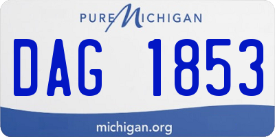 MI license plate DAG1853
