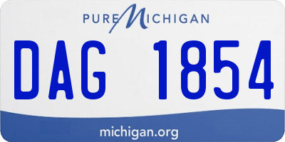 MI license plate DAG1854