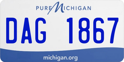 MI license plate DAG1867