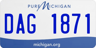 MI license plate DAG1871