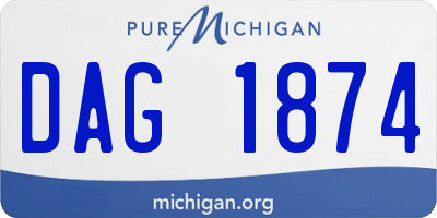 MI license plate DAG1874