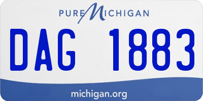 MI license plate DAG1883