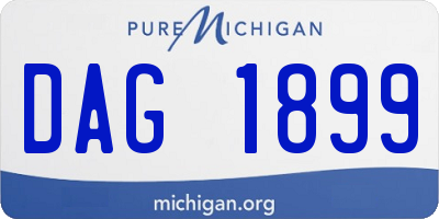 MI license plate DAG1899