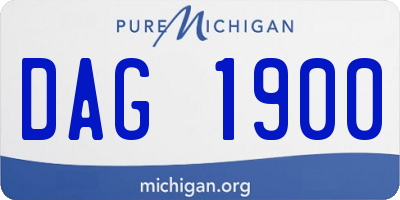 MI license plate DAG1900