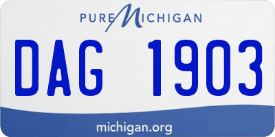 MI license plate DAG1903
