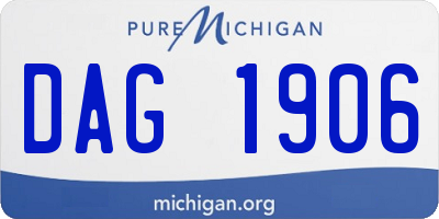MI license plate DAG1906