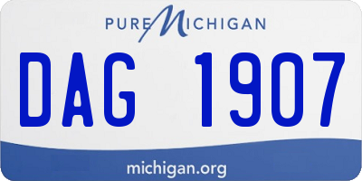 MI license plate DAG1907