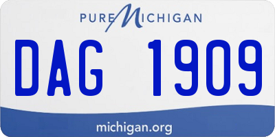 MI license plate DAG1909