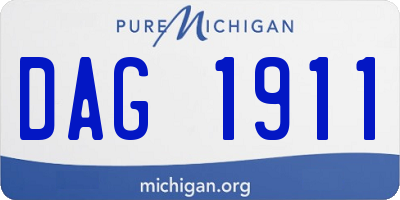 MI license plate DAG1911