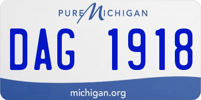 MI license plate DAG1918