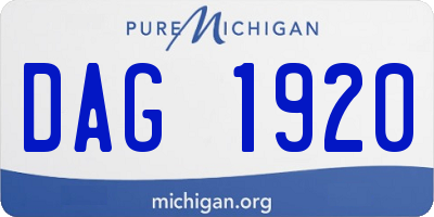 MI license plate DAG1920
