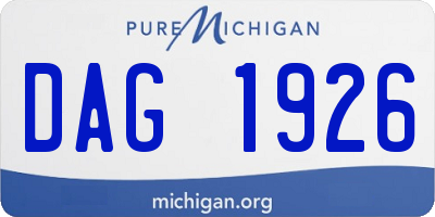 MI license plate DAG1926