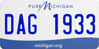 MI license plate DAG1933
