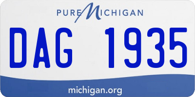 MI license plate DAG1935