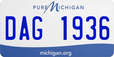 MI license plate DAG1936