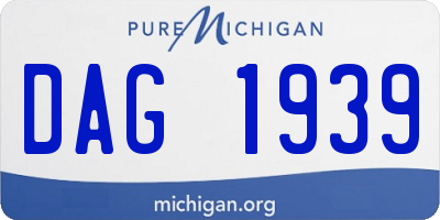 MI license plate DAG1939