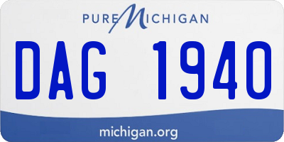 MI license plate DAG1940