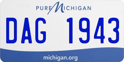MI license plate DAG1943