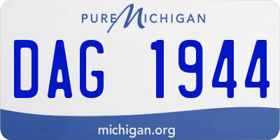 MI license plate DAG1944