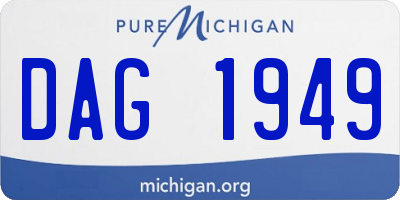 MI license plate DAG1949