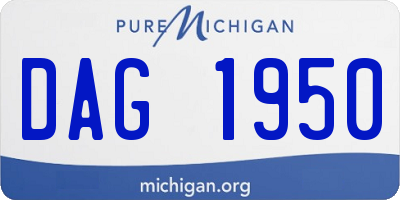 MI license plate DAG1950