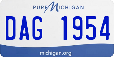 MI license plate DAG1954
