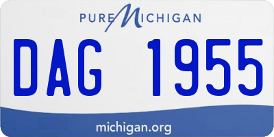 MI license plate DAG1955