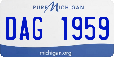 MI license plate DAG1959