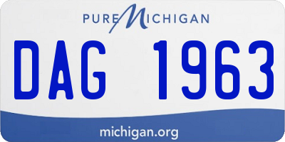 MI license plate DAG1963