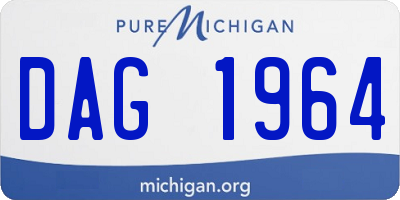 MI license plate DAG1964