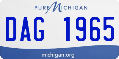 MI license plate DAG1965