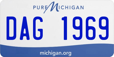 MI license plate DAG1969