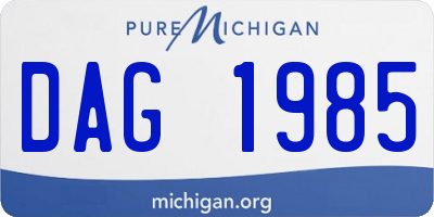 MI license plate DAG1985