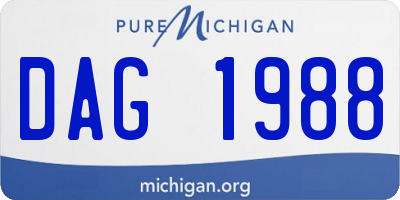 MI license plate DAG1988
